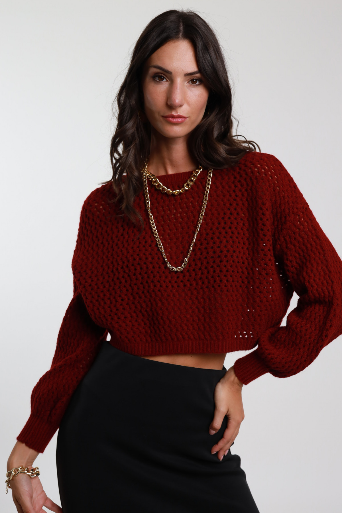 Maglia Crop Traforata