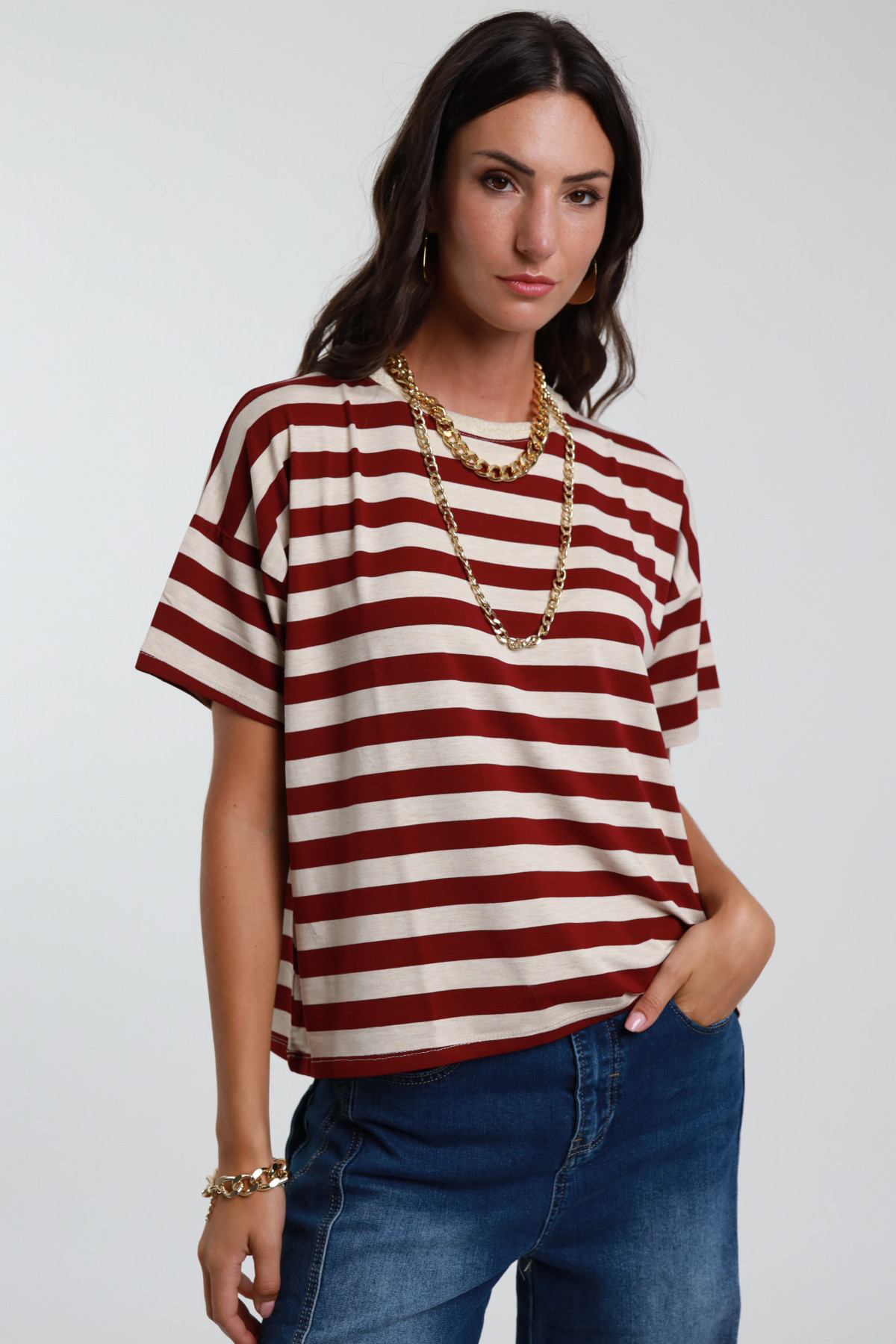 Striped Crew Neck T-shirt