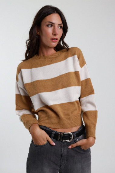 Gestreifter Crop-Pullover