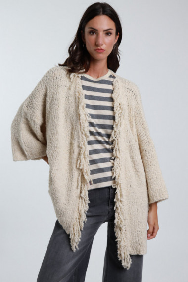 Knitted Jacket with Fringes