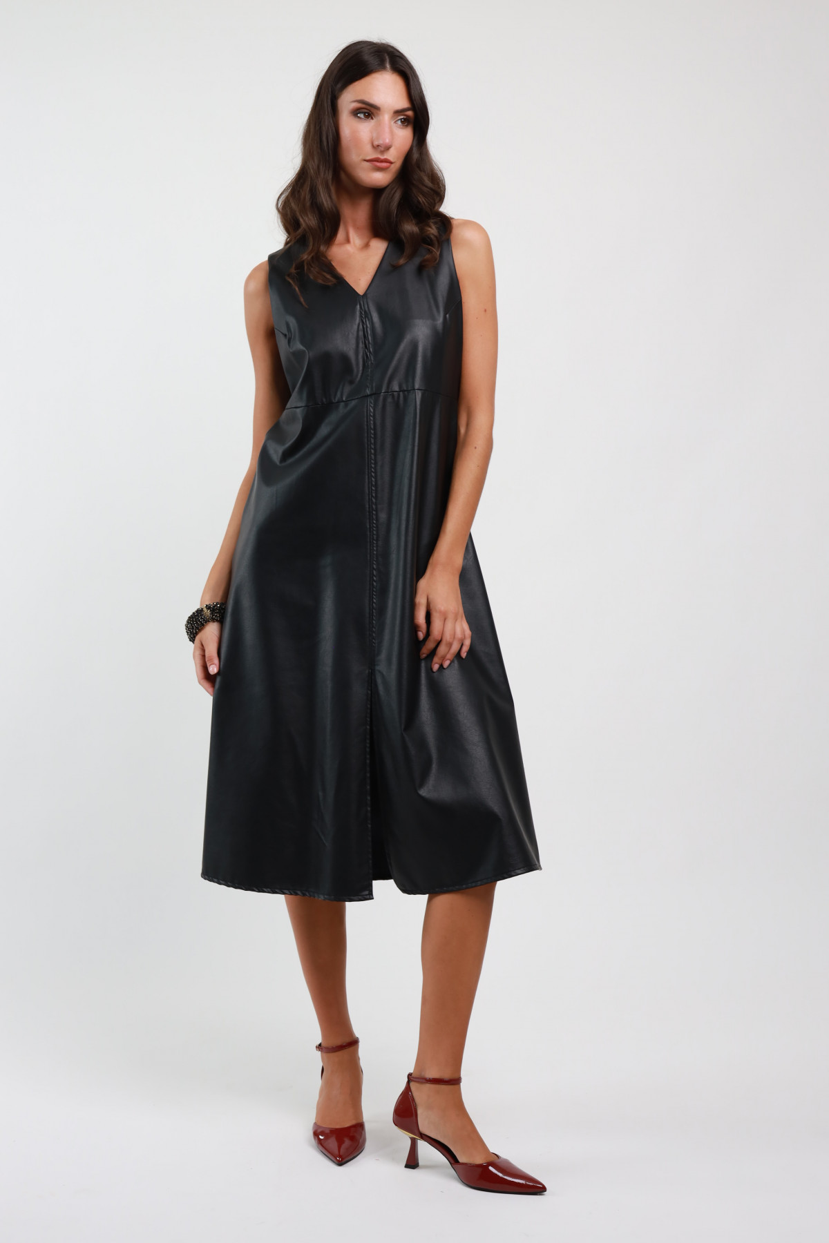 Faux Leather Dress