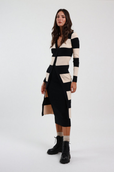 Long Striped Cardigan