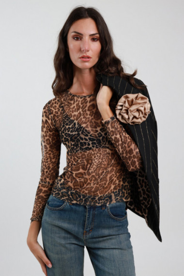 Leopard Tulle Sweater