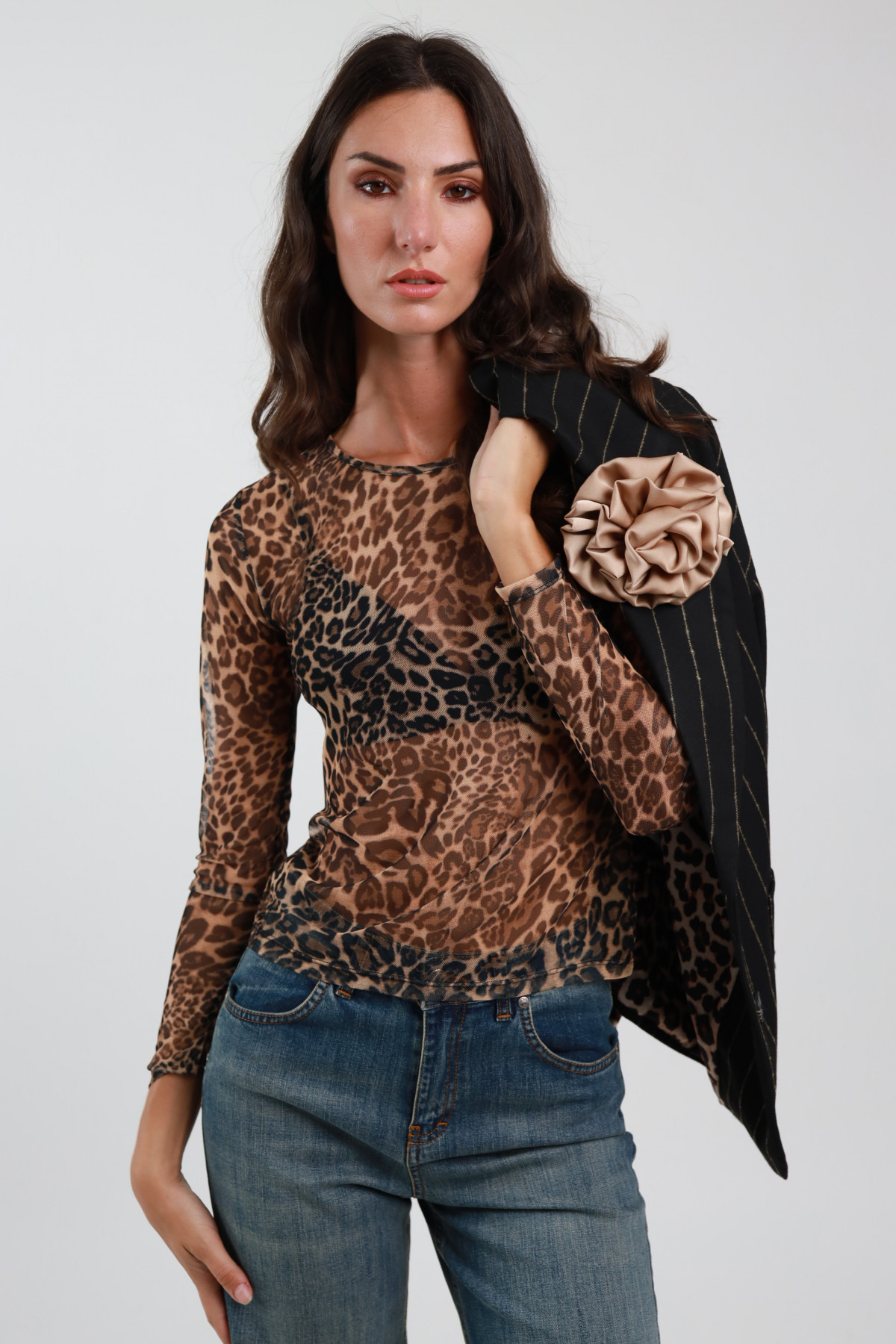 Maglia Tulle Leopard