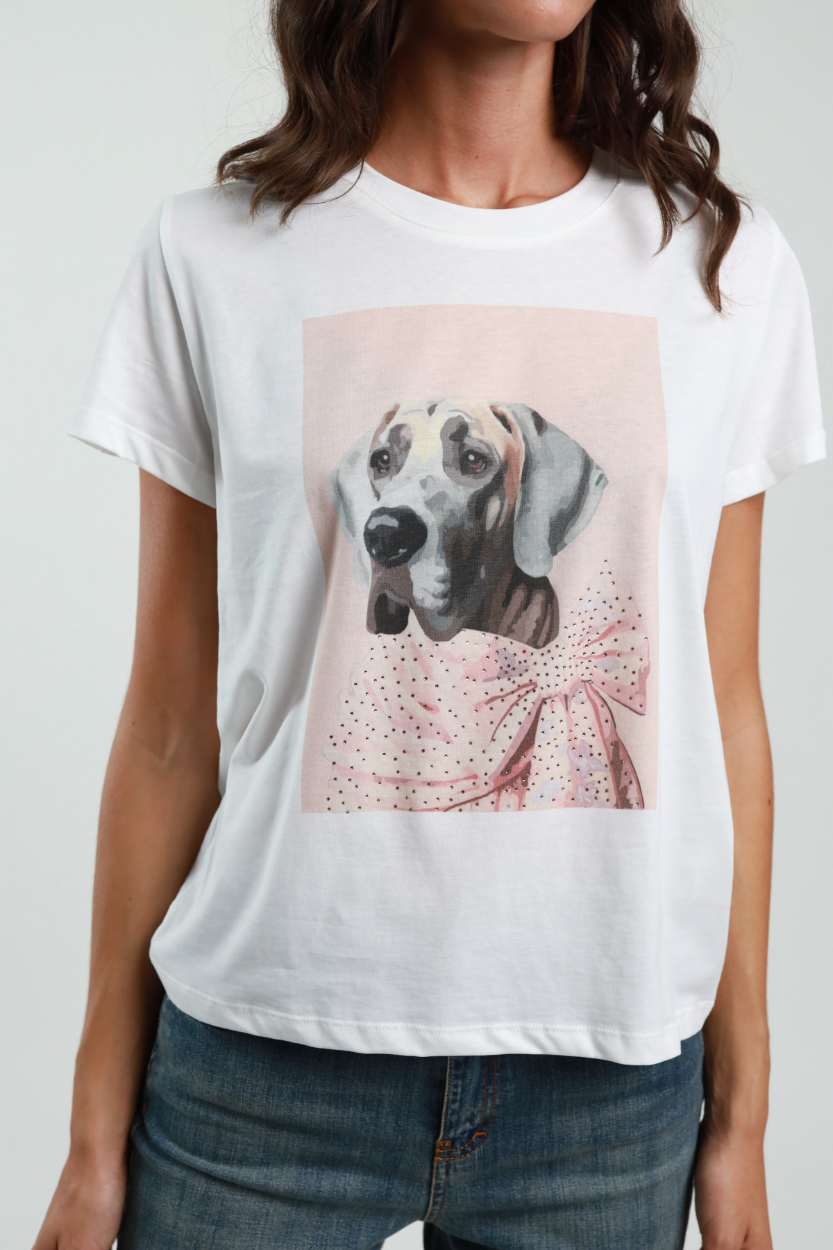 Hunde-T-Shirt mit Schleife