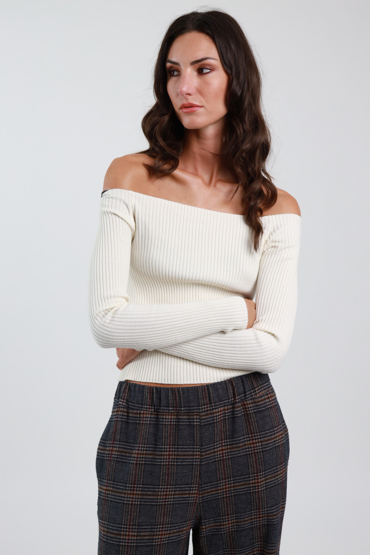 Schulterfreier Pullover